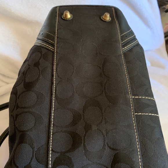 Black Signature “C” Fabric & Leather Coach Satchel - Picture 13 of 16